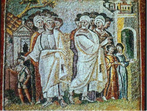 Разделение Лота и Авраама. Мозаика в базилике Санта Мария Маджоре, V в.