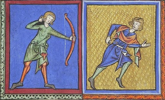 Ламех убивает Каина. Миниатюра. Франция, 1246 г.
